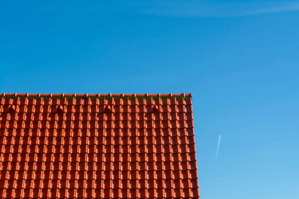 Tile roof gable in full sun, the kind of exposure that sets roof life in Greenville, SC